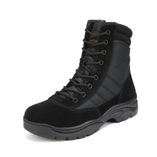 Men's Military Tactical Combat Boots - BLACK SUEDE -  0